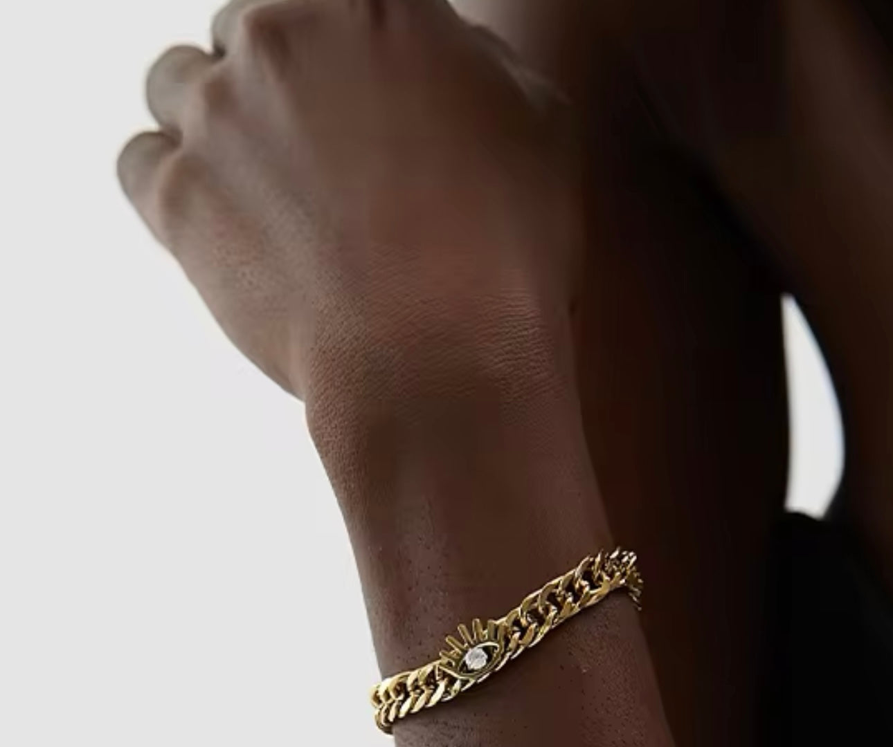 Chunky Chain Evil Eye Bracelet