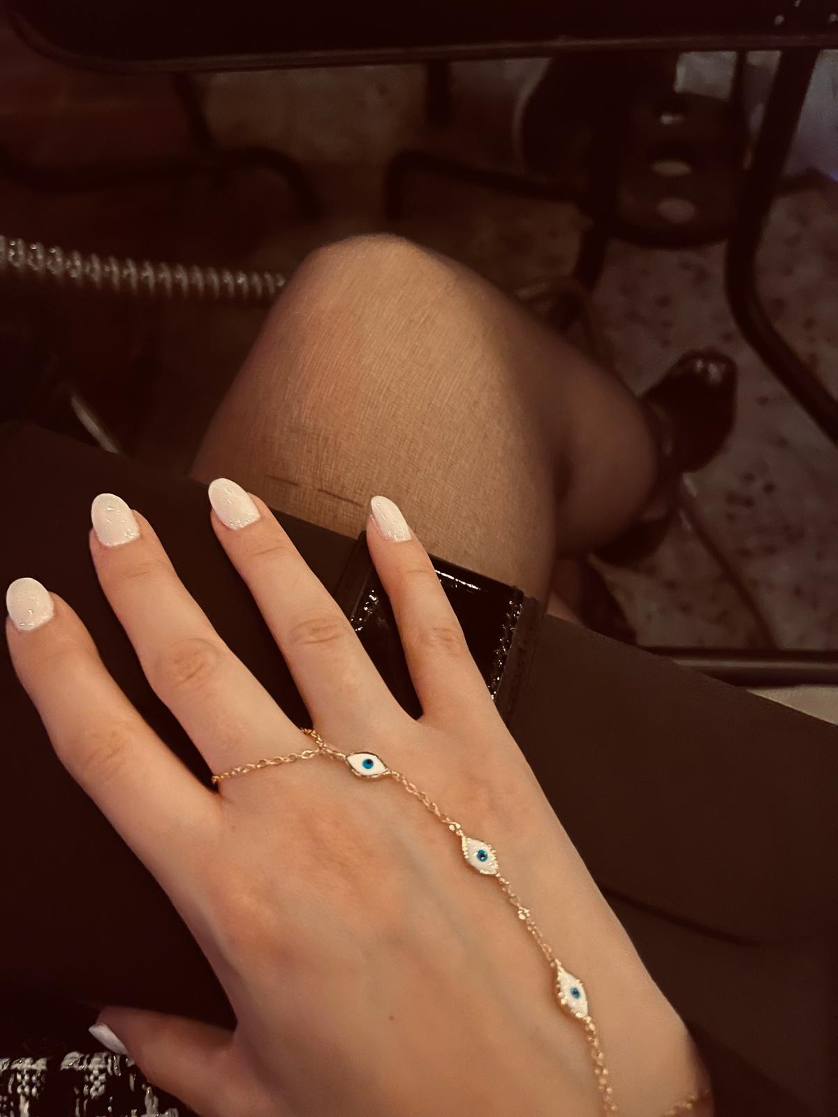 Gold triple evil eye slave chain 🧿