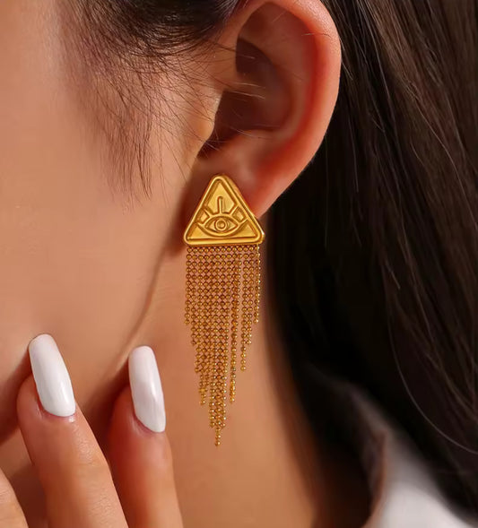 Evil Eye Tassel Earring