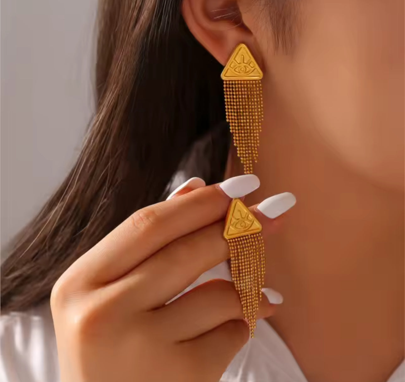 Evil Eye Tassel Earring