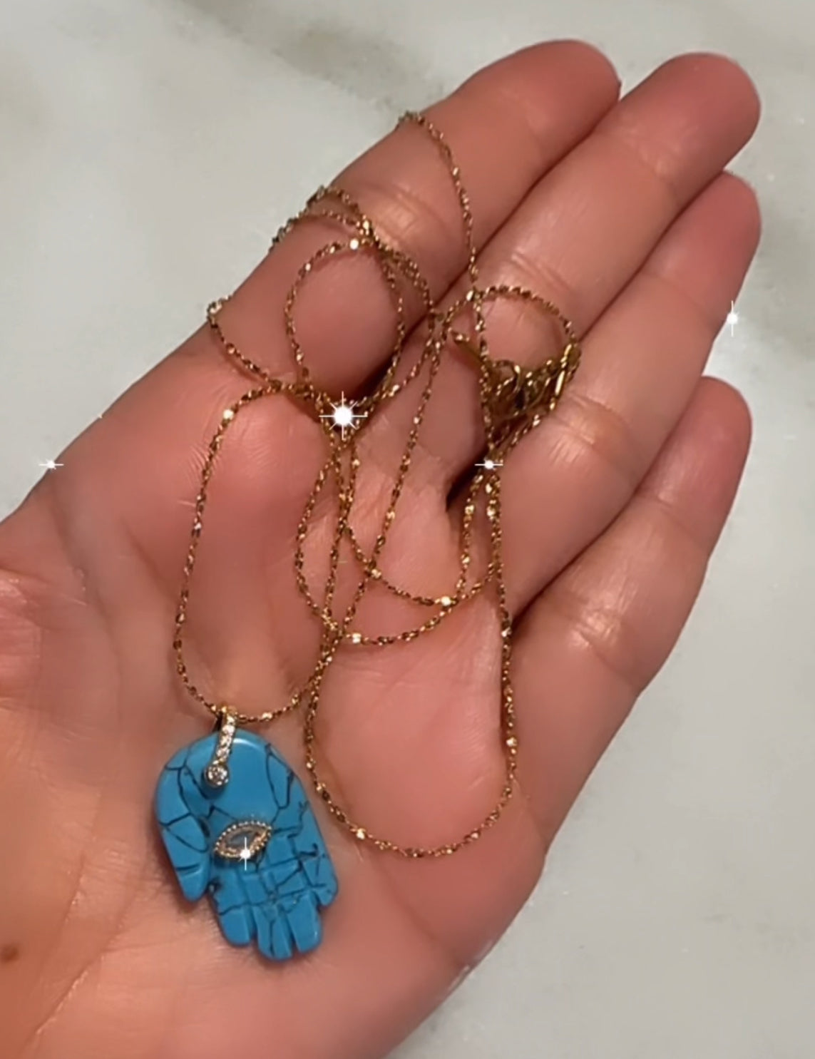 Turquoise Hamsa 🪬 Necklace